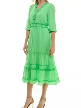 NICOLE MILLER RUFFLED DRESS